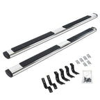 6 Inch OE Xtreme SideSteps With Mounting Bracket Kit Polished Stainless Steel 2019-2026 Silverado/Sierra 1500/2500 HD Extended Cab Go Rhino