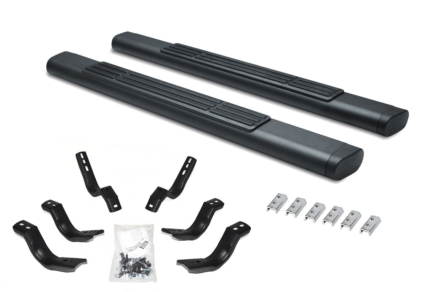 6 Inch OE Xtreme SideSteps With Mounting Bracket Kit Textured Black 2004-2014 Ford F-150 Standard Cab Go Rhino
