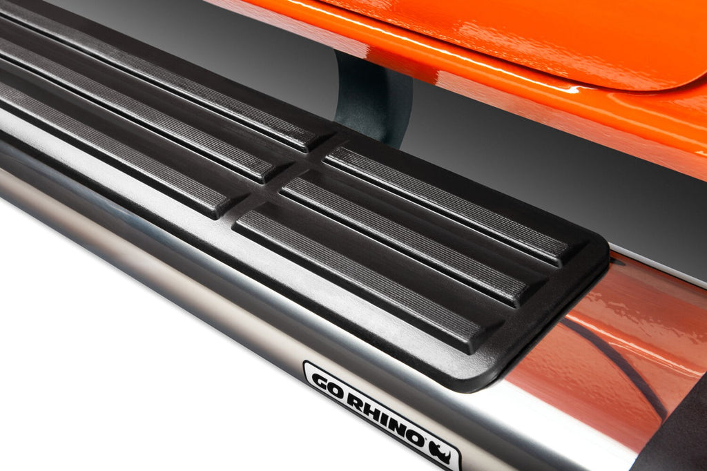 6 Inch OE Xtreme SideSteps With Mounting Bracket Kit Polished Stainless Steel Inch 2005-2026 Nissan Frontier Go Rhino
