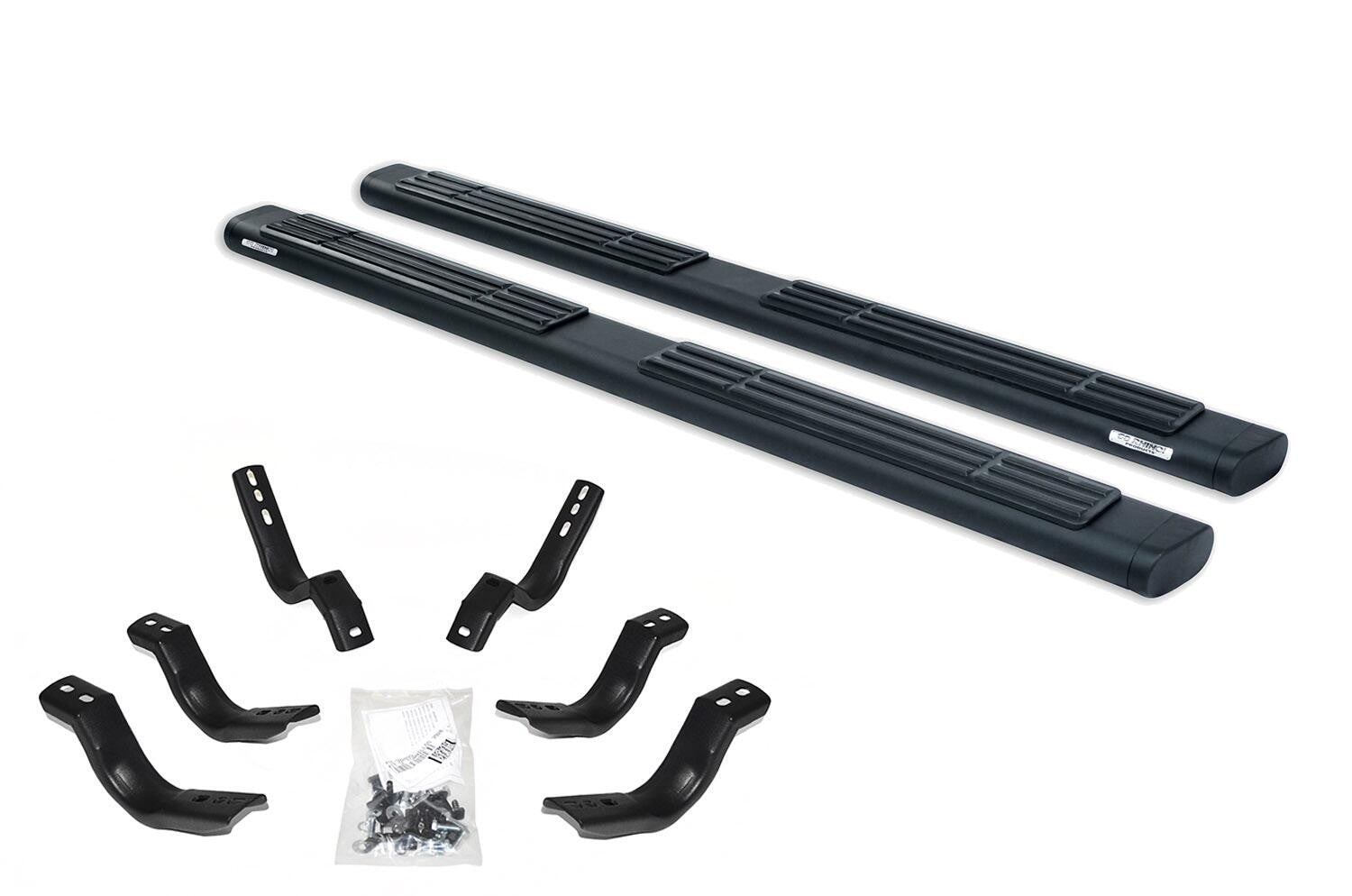 6 Inch OE Xtreme SideSteps With Mounting Bracket Kit Textured Black 2005-2026 Nissan Frontier Go Rhino