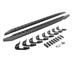 RB20 Slim Line Running Boards With Mounting Brackets Protective Bedliner Coating 2014-2018 Silverado/Sierra 1500/2500 HD Go Rhino