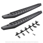 RB20 Running Boards With Mounting Brackets Textured Black 2014-2018 Silverado/Sierra 1500 2015-2018 Silverado/Sierra 2500 HD/3500 HD Go Rhino