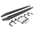 RB10 Slim Line Running Boards With Mounting Brackets Angled Textured Black 2009-2010 Dodge Ram 1500/2500/3500 Go Rhino