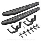 RB20 Running Boards With Mounting Brackets & 2 Pairs of Drop Steps Kit Textured Black 2004-2014 Ford F-150 Go Rhino
