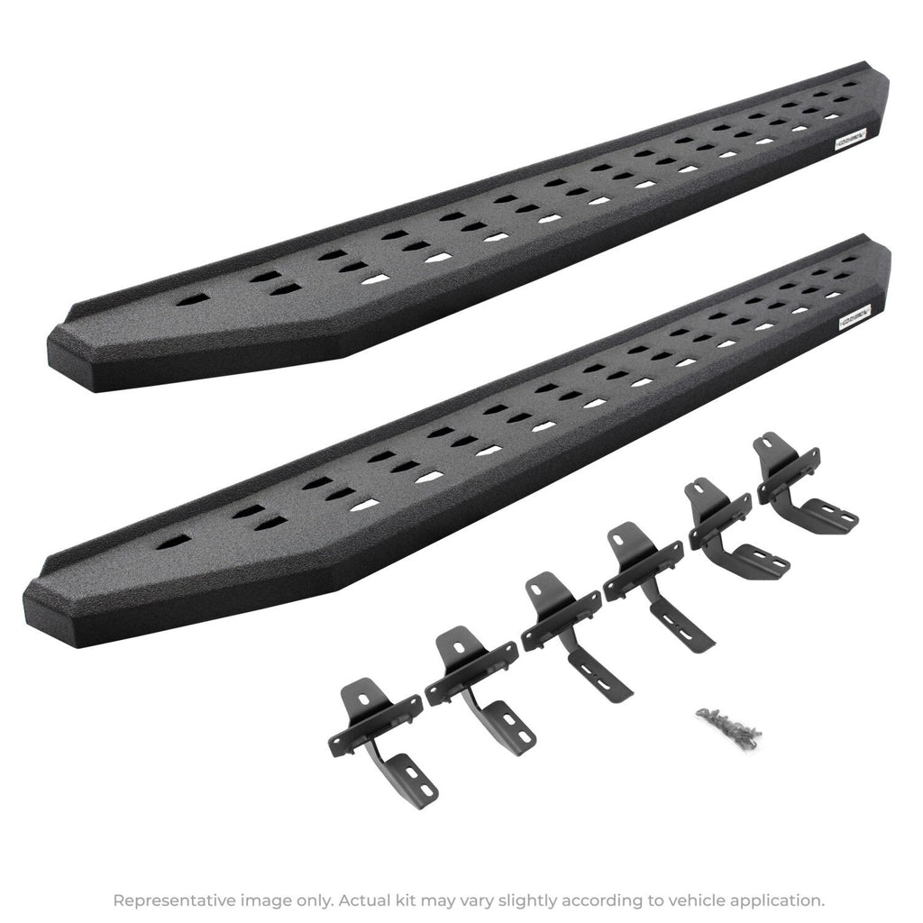 RB20 Running Boards 87 Inch With Mounting Brackets Protective Bedliner Coating 2004-2014 Ford F-150 Go Rhino