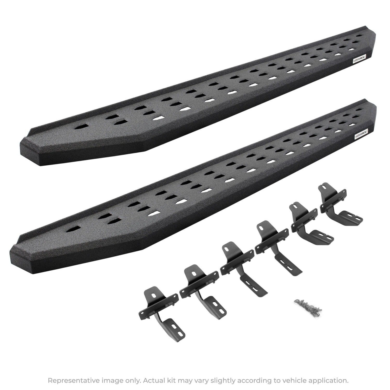 RB20 Running Boards With Mounting Brackets Protective Bedliner Coating 2015-2026 Ford F-150/ F-250/F-350 Go Rhino