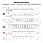 RB20 Running Boards With Mounting Brackets & 2 Pairs of Drop Steps Kit Protective Bedliner Coating 2015-2026 Ford F-150/ F-250/F-350 Extended Cab Go Rhino