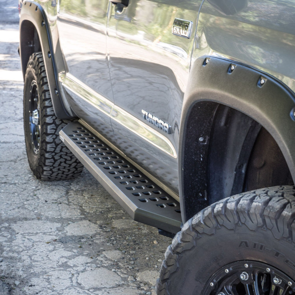 RB20 Running Boards With Mounting Brackets Textured Black 2015-2026 Ford F-150/ F-250/F-350 Extended Cab Go Rhino