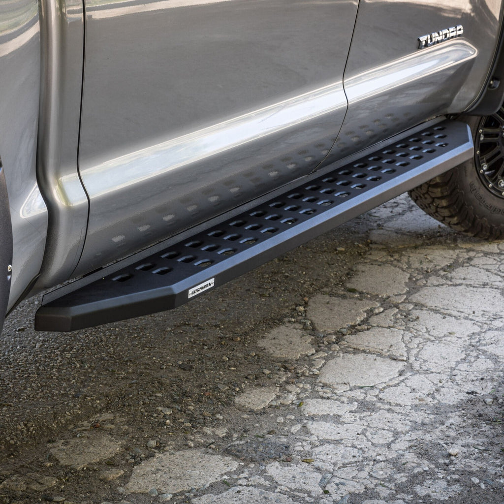 RB20 Running Boards With Mounting Brackets Textured Black 2015-2026 Ford F-150/ F-250/F-350 Extended Cab Go Rhino