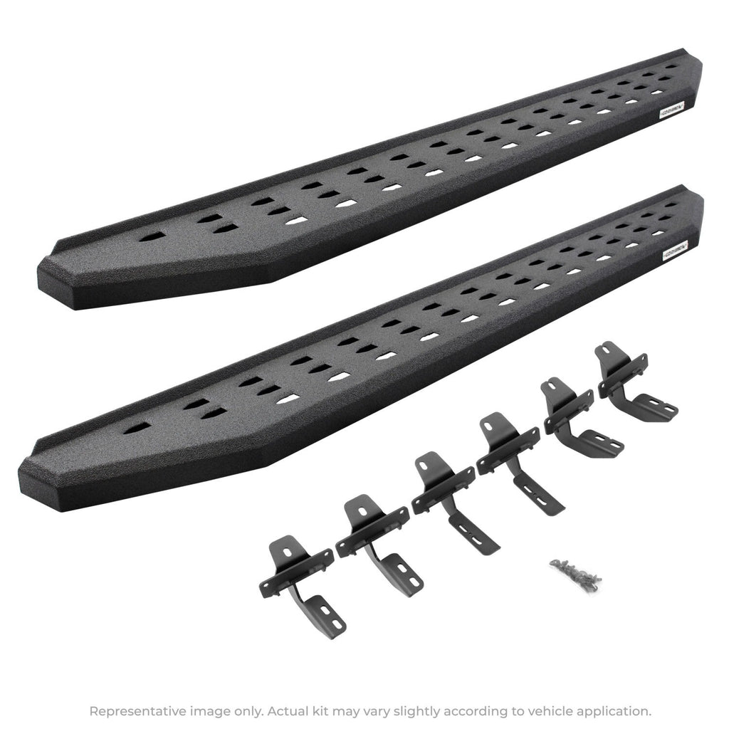 RB20 Running Boards With Mounting Brackets Protective Bedliner Coating 2007-2021 Toyota Tundra Go Rhino