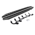 RB10 Slim Line Running Boards With Mounting Brackets Angled Textured Black 2014-2024 Toyota 4Runner Go Rhino