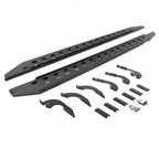 RB10 Slim Line Running Boards With Mounting Brackets Angled Textured Black 2005-2023 Toyota Tacoma Go Rhino