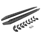 RB10 Slim Line Running Boards With Mounting Brackets Angled Textured Black 2022-2026 Toyota Tundra Extended Cab Go Rhino