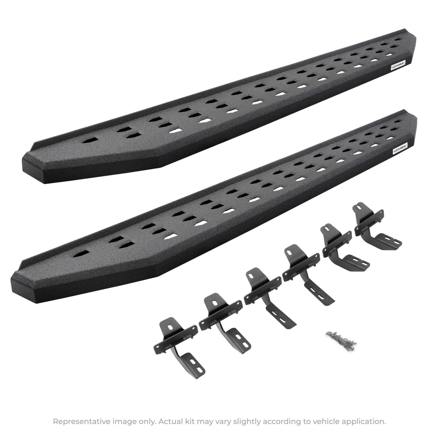 RB20 Running Boards With Mounting Brackets Protective Bedliner Coating 2022-2026 Toyota Tundra Extended Cab Go Rhino