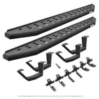 RB20 Running Boards With Mounting Brackets & 2 Pairs of Drop Steps Kit Protective Bedliner Coating For 2007-2018 Jeep Wrangler JK Go Rhino