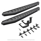 RB20 Running Boards With Mounting Brackets & 1 Pair of Drop Steps Kit Protective Bedliner Coating For 2018-2025 Jeep Wrangler JL Go Rhino