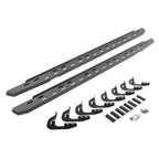 RB30 Slim Line Running Boards with Mounting Bracket Kit Textured Black 2014-2018 Silverado/Sierra 1500/2500 HD Go Rhino