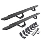 RB30 Running Boards with Mounting Brackets & 2 Pairs of Drops Steps Kit Protective Bedliner Coating 2019-2026 Silverado/Sierra 1500/2500 HD Go Rhino