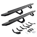 RB30 Running Boards with Mounting Brackets & 2 Pairs of Drops Steps Kit Textured Black 2015-2019 Silverado/Sierra 2500 HD Go Rhino