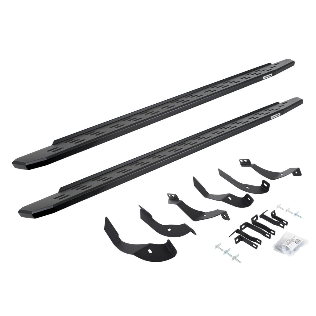 RB30 Running Boards with Mounting Bracket Kit Textured Black 2015-2019 Silverado/Sierra 2500 HD Go Rhino