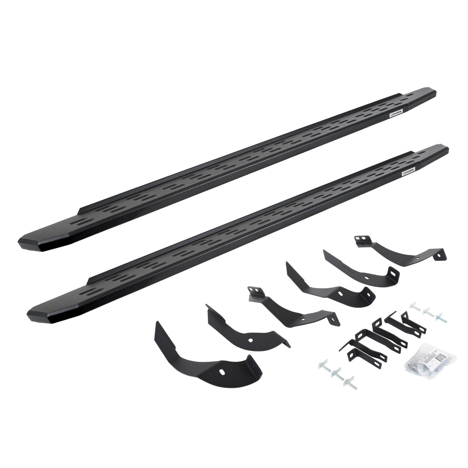 RB30 Running Boards with Mounting Bracket Kit Textured Black 2015-2019 Silverado/Sierra 2500 HD Go Rhino