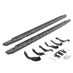 RB30 Slim Line Running Boards with Mounting Bracket Kit Textured Black 2015-2019 Silverado/Sierra 2500 HD Go Rhino