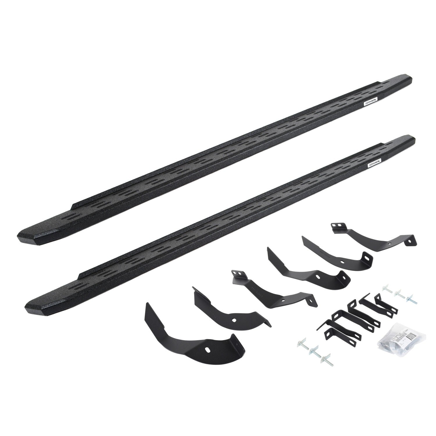 RB30 Running Boards with Mounting Bracket Kit Protective Bedliner Coating 2015-2019 Silverado/Sierra 2500 HD Go Rhino