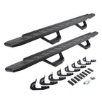 RB30 Running Boards with Mounting Brackets & 2 Pairs of Drops Steps Kit Textured Black 2014-2018 Silverado/Sierra 1500 2015-2018 Silverado/Sierra 2500 HD/3500 HD Go Rhino