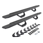 RB30 Running Boards with Mounting Brackets & 2 Pairs of Drops Steps Kit Protective Bedliner Coating 2014-2018 Silverado/Sierra 1500 2015-2018 Silverado/Sierra 2500 HD/3500 HD Go Rhino