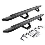 RB30 Running Boards with Mounting Brackets & 2 Pairs of Drops Steps Kit Textured Black 2009-2025 Dodge Ram 150/2500/3500 Go Rhino