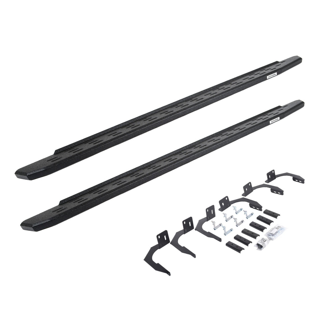 RB30 Running Boards with Mounting Bracket Kit Protective Bedliner Coating 2009-2025 Dodge Ram 150/2500/3500 Go Rhino