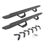 RB30 Running Boards with Mounting Brackets & 2 Pairs of Drops Steps Kit Protective Bedliner Coating 2004-2014 Ford F-150 Extended Cab Go Rhino