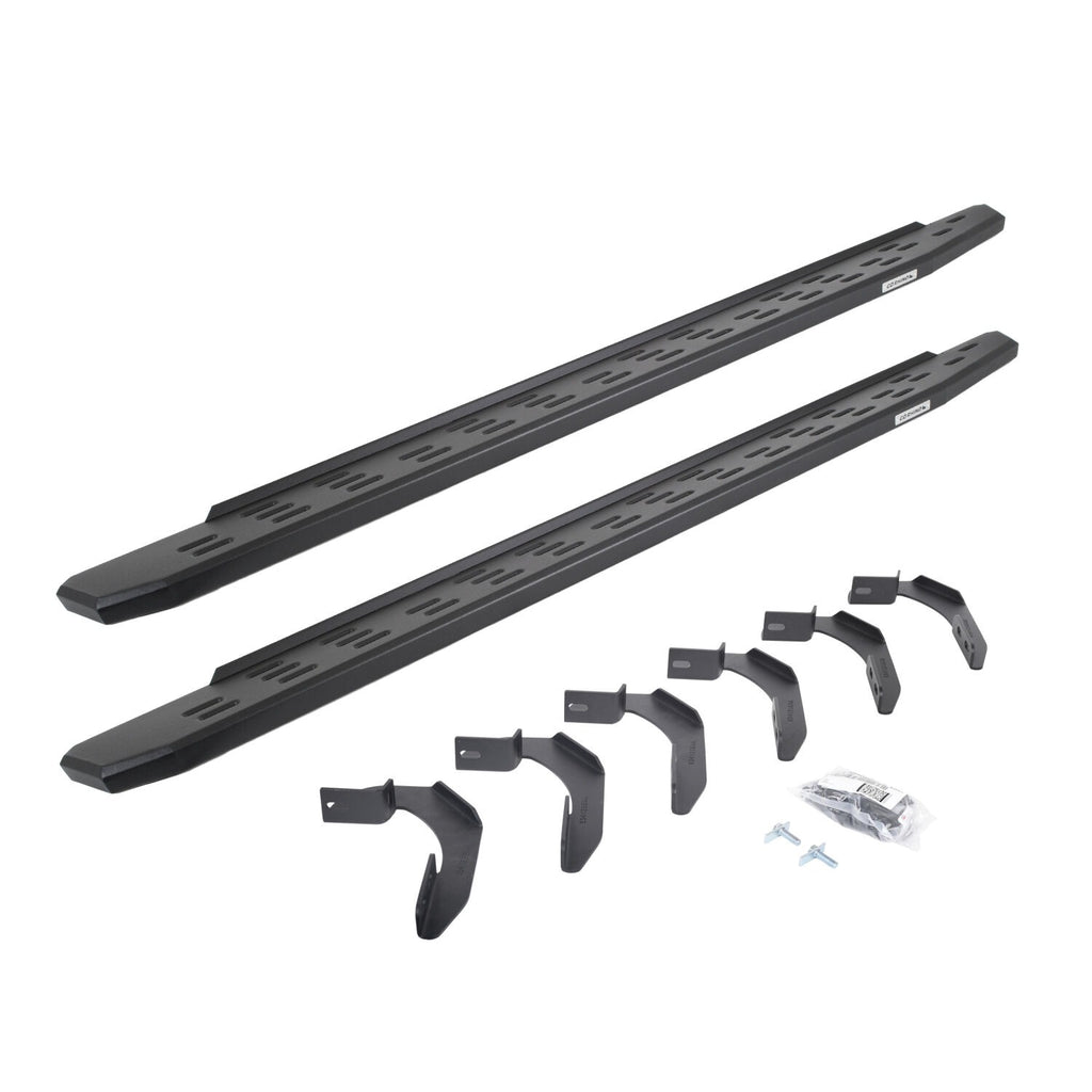 RB30 Running Boards with Mounting Bracket Kit Textured Black 2004-2014 Ford F-150 Extended Cab Go Rhino