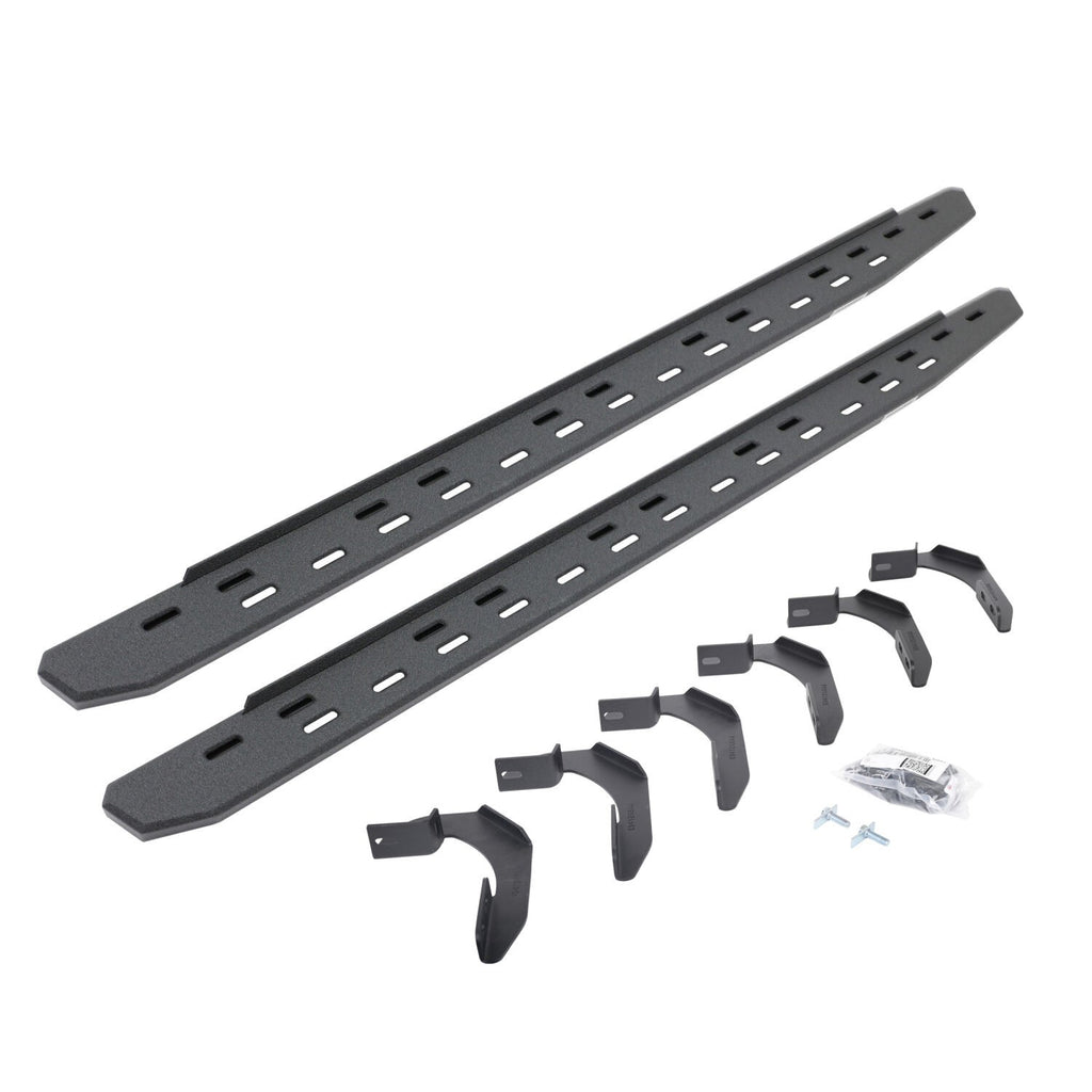 RB30 Slim Line Running Boards with Mounting Bracket Kit Protective Bedliner Coating 2004-2014 Ford F-150 Extended Cab Go Rhino