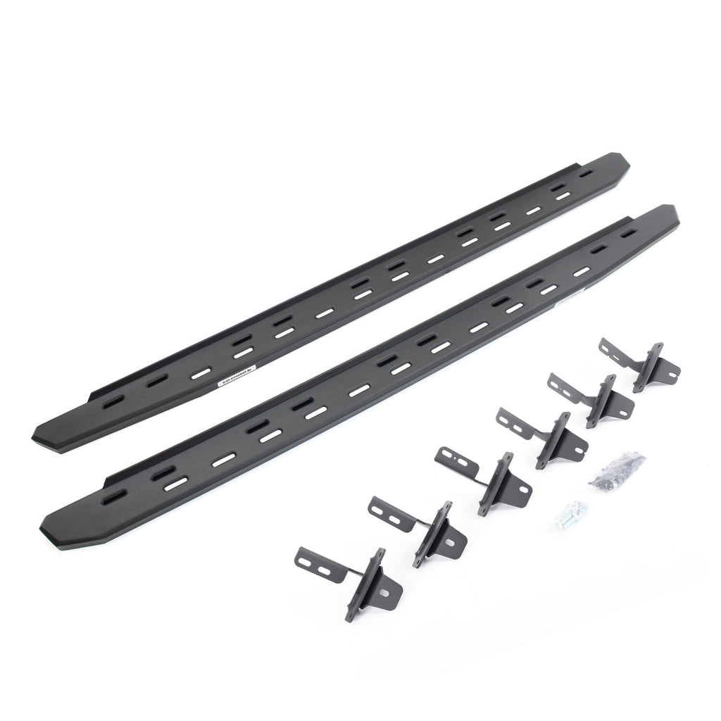 RB30 Slim Line Running Boards with Mounting Bracket Kit Textured Black 2021-2024 Ford Bronco Go Rhino