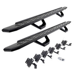 RB30 Running Boards with Mounting Brackets & 2 Pairs of Drops Steps Kit Textured Black 2004-2014 Ford F-150 Go Rhino