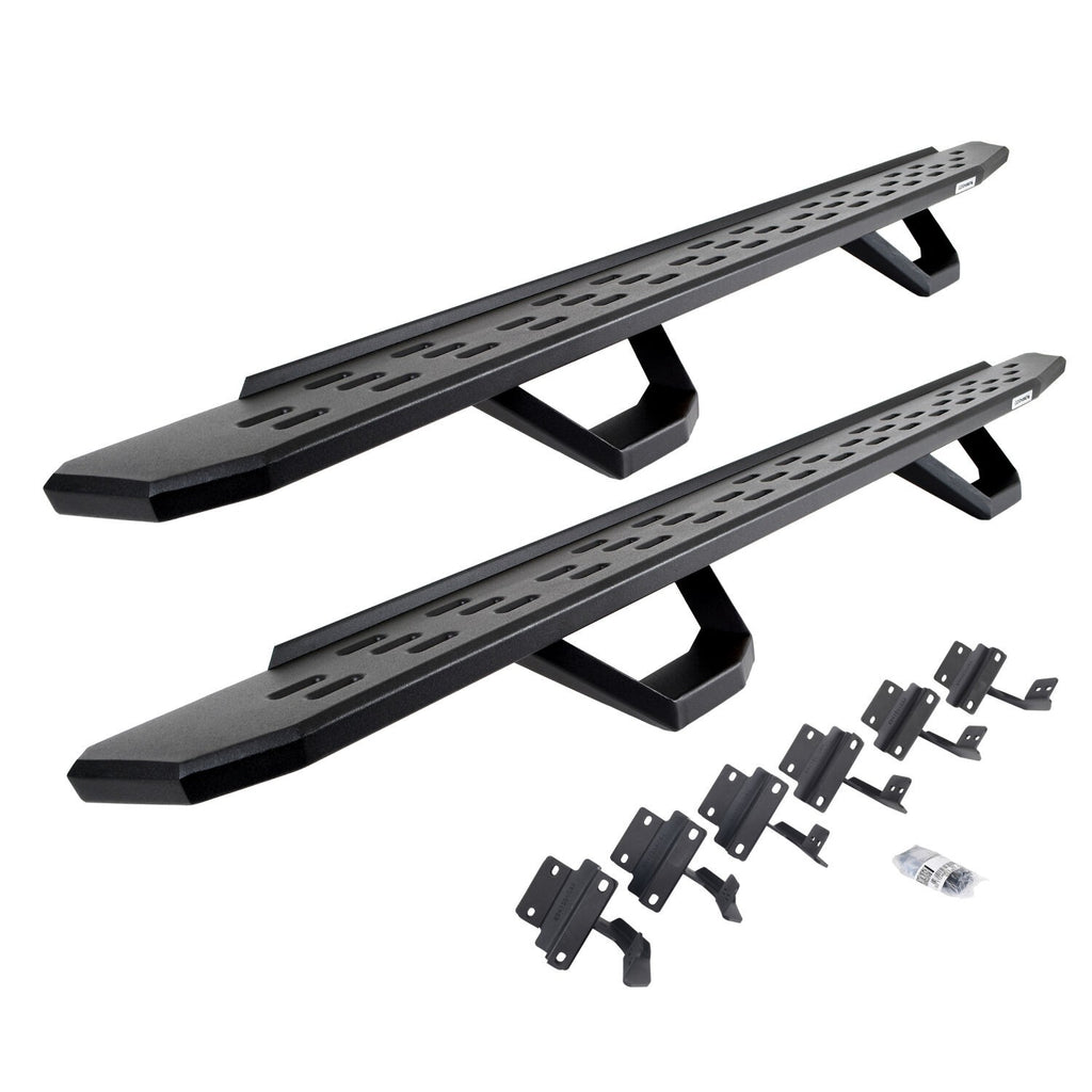RB30 Running Boards with Mounting Brackets & 2 Pairs of Drops Steps Kit Textured Black 2015-2025 Ford F-150/ F-250/F-350 Go Rhino