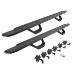 RB30 Running Boards with Mounting Brackets & 2 Pairs of Drops Steps Kit Protective Bedliner Coating 2015-2025 Ford F-150/ F-250/F-350 Go Rhino