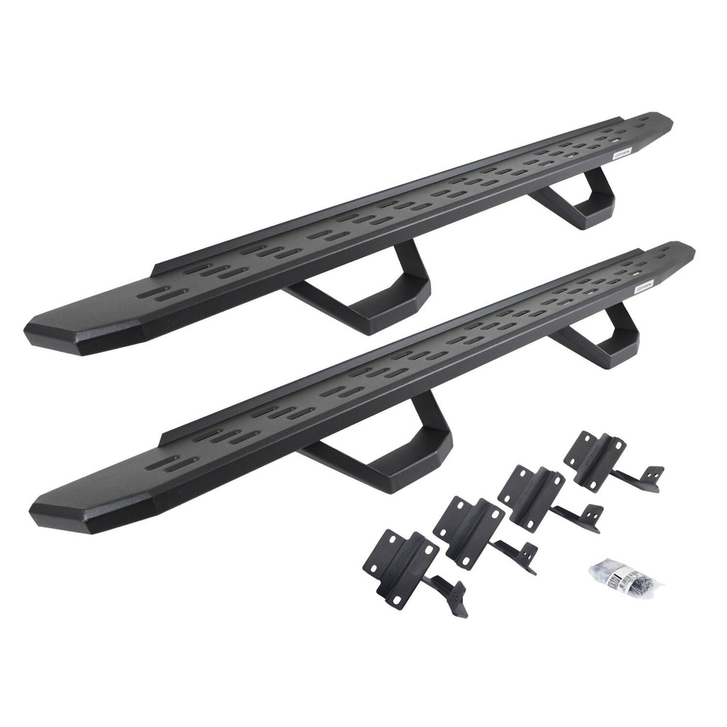 RB30 Running Boards with Mounting Brackets & 2 Pairs of Drops Steps Kit Textured Black 2015-2026 Ford F-150/ F-250/F-350 Go Rhino