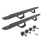 RB30 Running Boards with Mounting Brackets & 2 Pairs of Drops Steps Kit Protective Bedliner Coating 2015-2026 Ford F-150/ F-250/F-350 Go Rhino