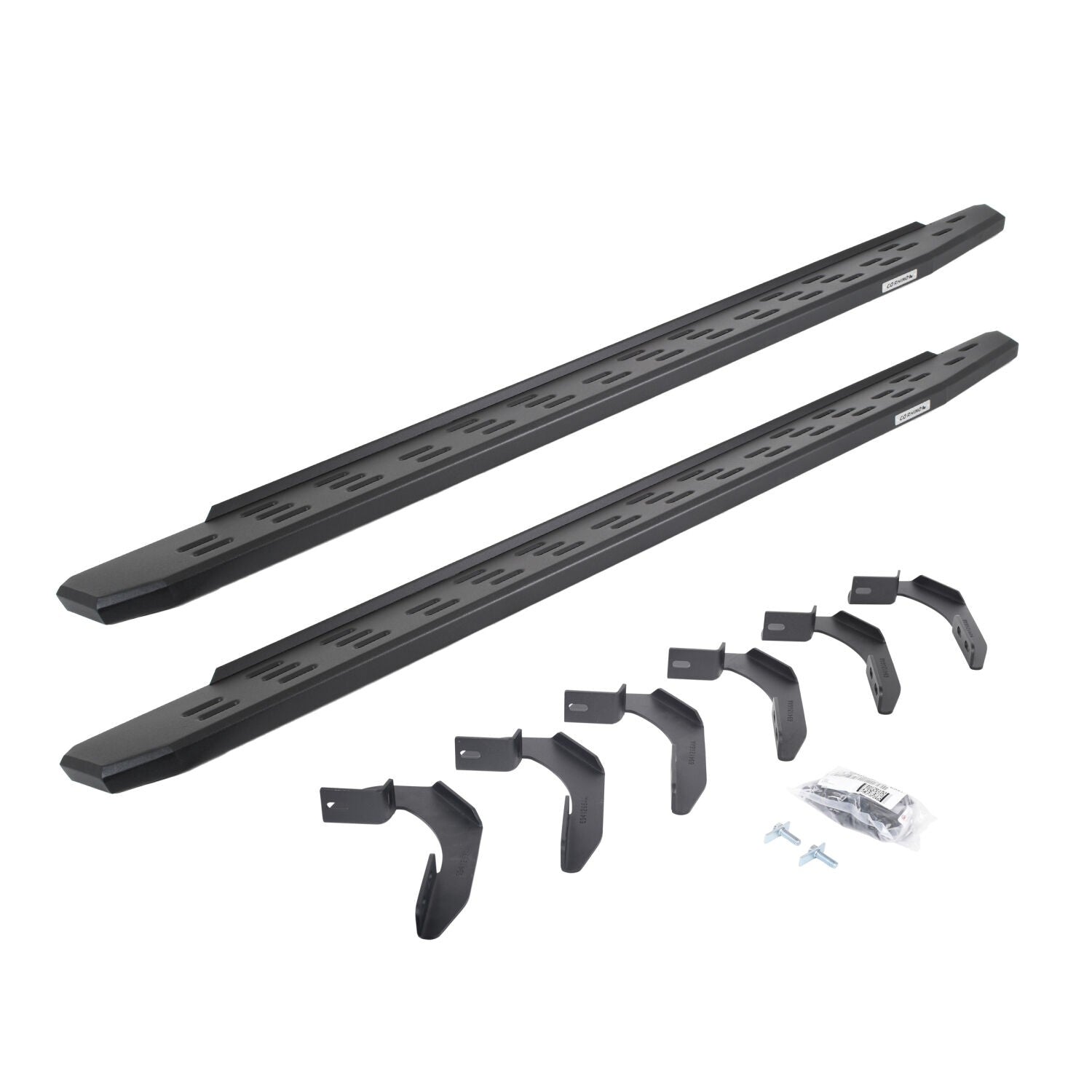 RB30 Running Boards W/Mounting Bracket Kit Textured Black 2005-2026 Nissan Frontier Go Rhino