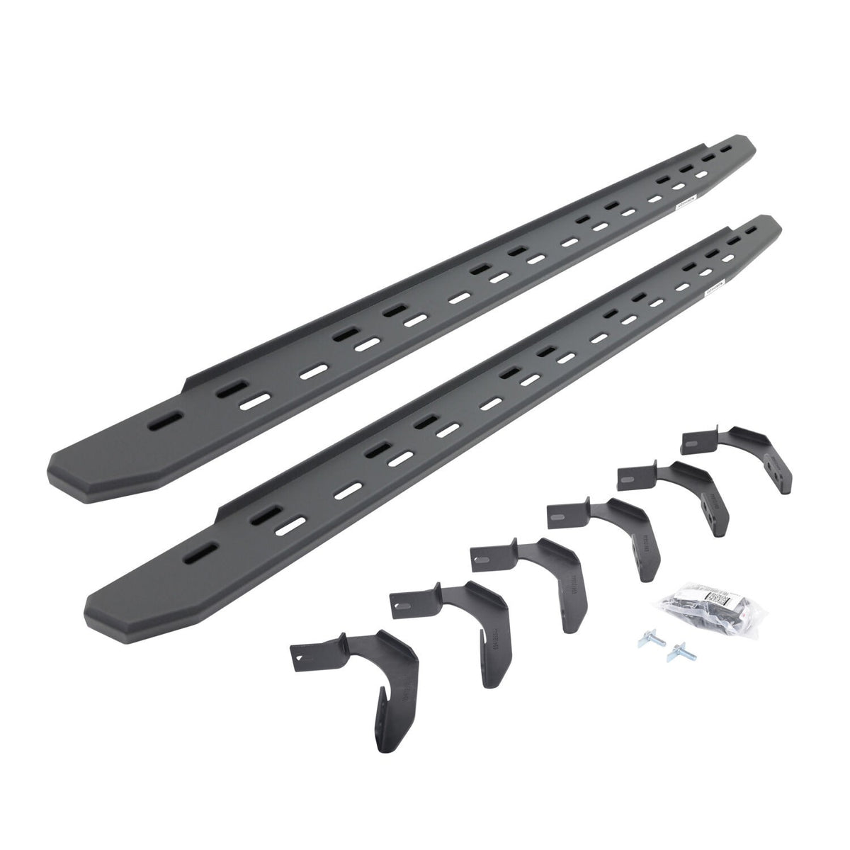 RB30 Slim Line Running Boards W/Bracket Kit Textured Black 2005-2026 Nissan Frontier Go Rhino