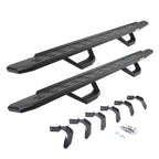 RB30 Running Boards with Mounting Brackets & 2 Pairs of Drops Steps Kit Textured Black 2005-2026 Nissan Frontier Go Rhino