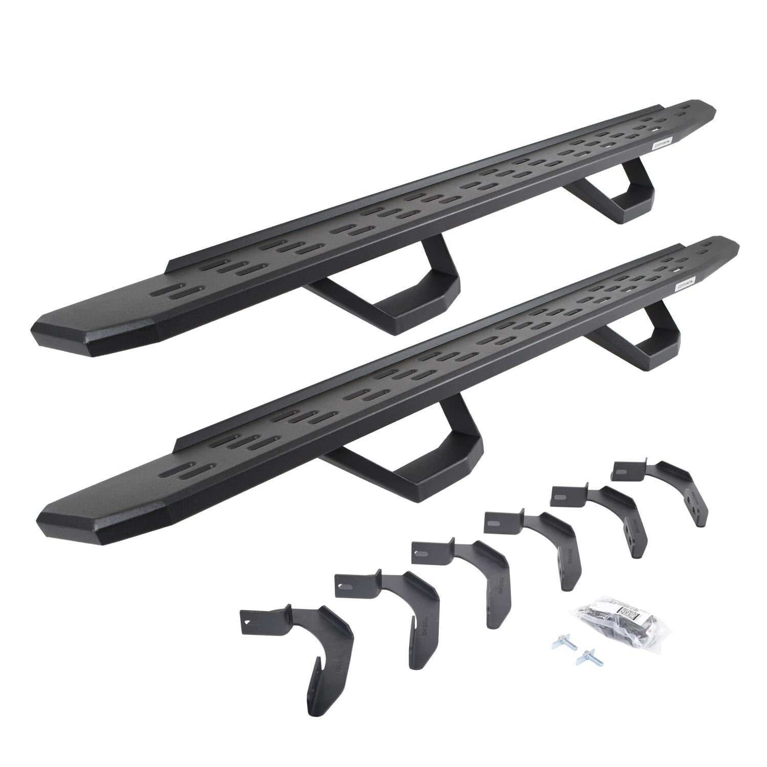 RB30 Running Boards with Mounting Brackets & 2 Pairs of Drops Steps Kit Textured Black 2005-2026 Nissan Frontier Go Rhino