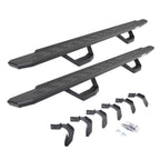 RB30 Running Boards with Mounting Brackets & 2 Pairs of Drops Steps Kit Protective Bedliner Coating 2005-2026 Nissan Frontier Go Rhino