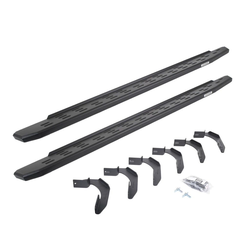 RB30 Running Boards with Mounting Bracket Kit Textured Black 2005-2026 Nissan Frontier Go Rhino