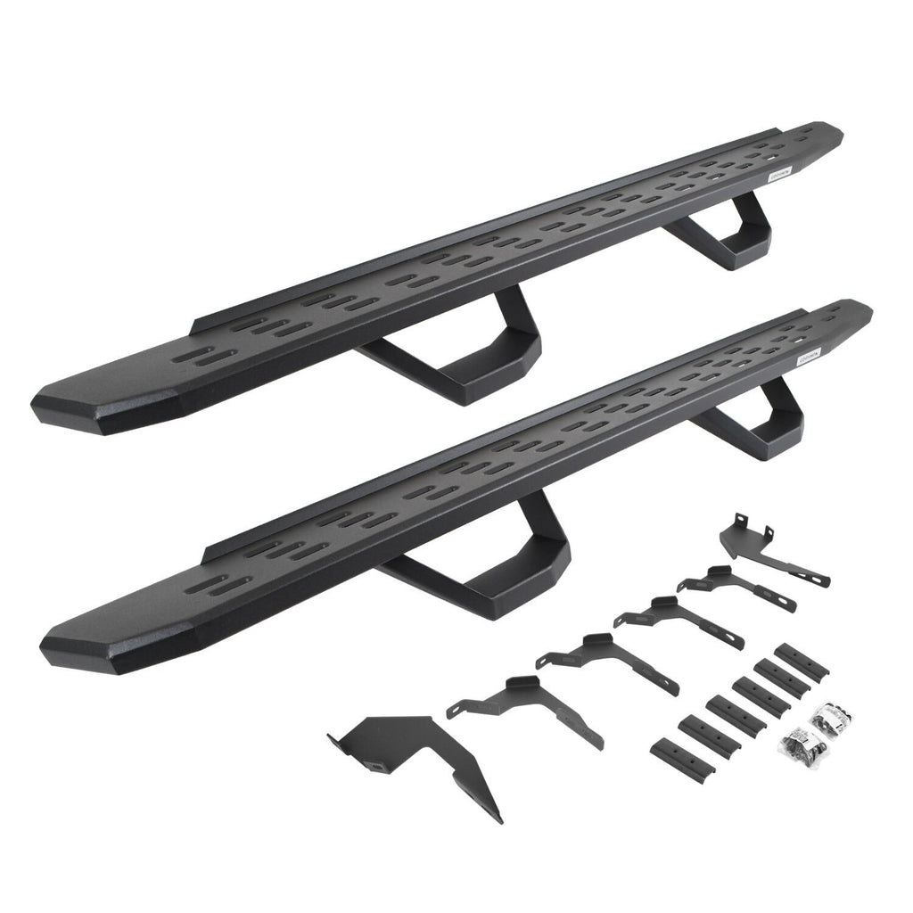 RB30 Running Boards with Mounting Brackets & 2 Pairs of Drops Steps Kit Textured Black 2019-2026 Ford Ranger Go Rhino