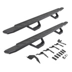 RB30 Running Boards with Mounting Brackets & 2 Pairs of Drops Steps Kit Protective Bedliner Coating 2019-2026 Ford Ranger Go Rhino
