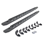 RB30 Slim Line Running Boards with Mounting Bracket Kit Textured Black 2007-2021 Toyota Tundra Extended Cab Go Rhino