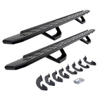 RB30 Running Boards with Mounting Brackets & 2 Pairs of Drops Steps Kit Textured Black 2007-2021 Toyota Tundra Go Rhino